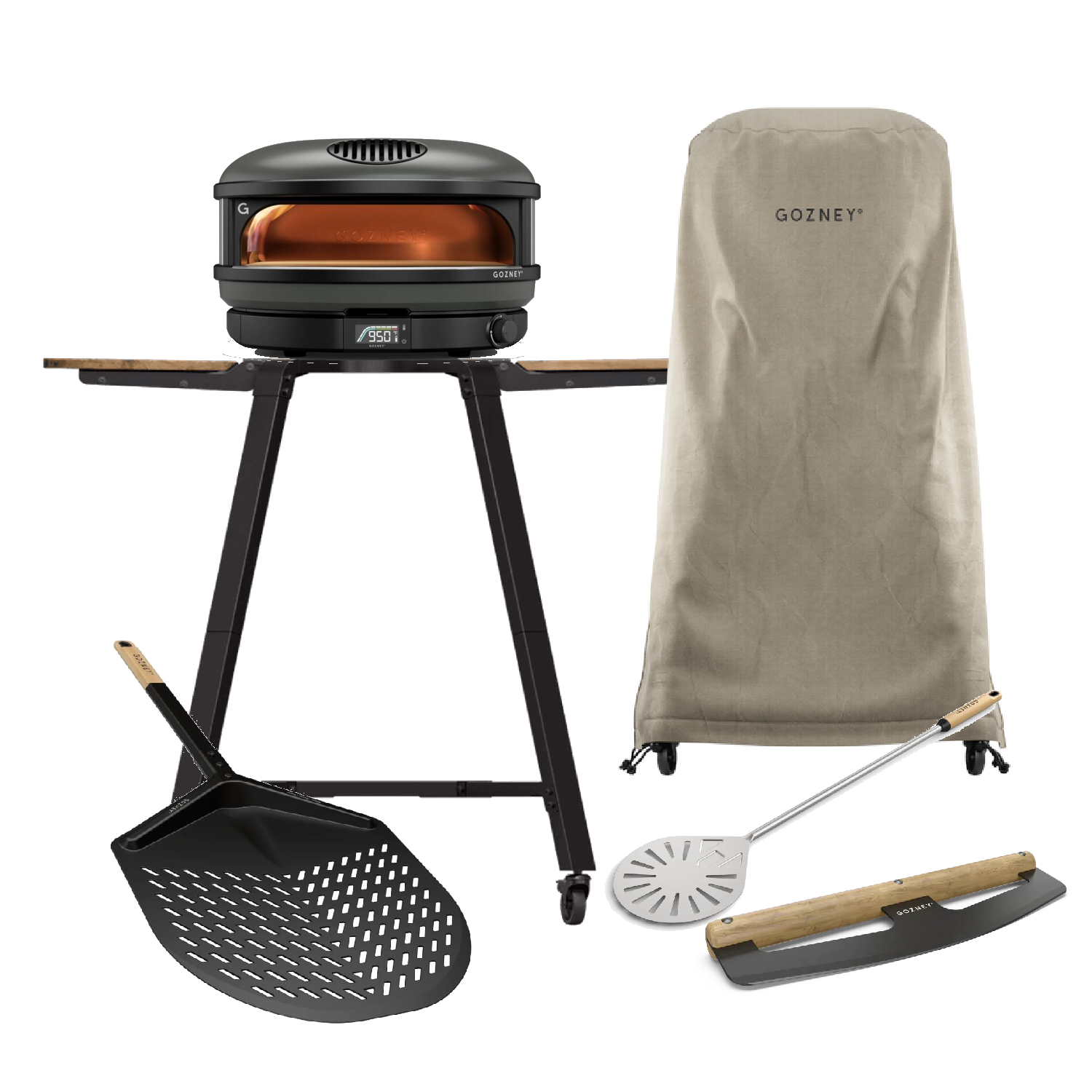 Off-Black Arc XL inkl. Gestell, Abdeckhaube, 14" Schieber, Pizza Rocker & Balance Wendeheber