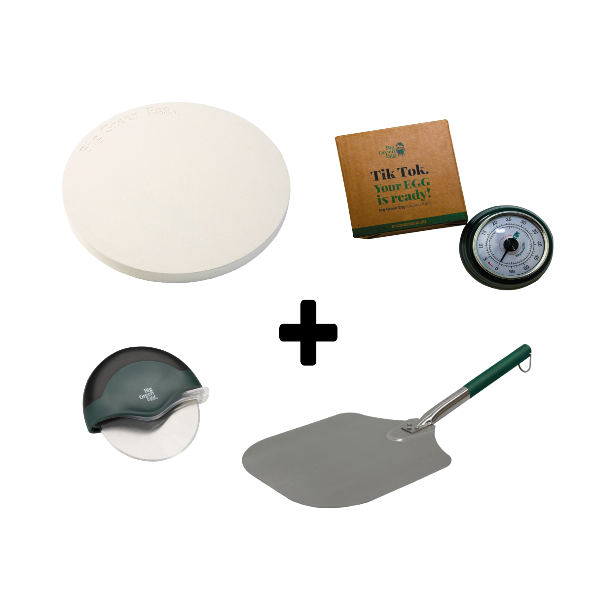 Big Green Egg Pizza-Meister Set/ Pizzastein+Cutter+Pizzaschieber+Küchenuhr