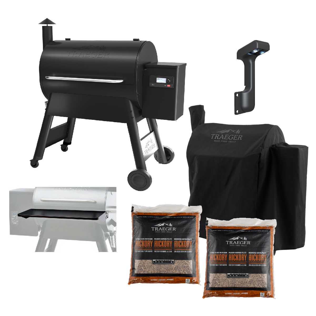 PRO D2 780 - SCHWARZ inkl. Abdeckhaube, Pelletsensor, 2x Sack Pellets und Frontablage