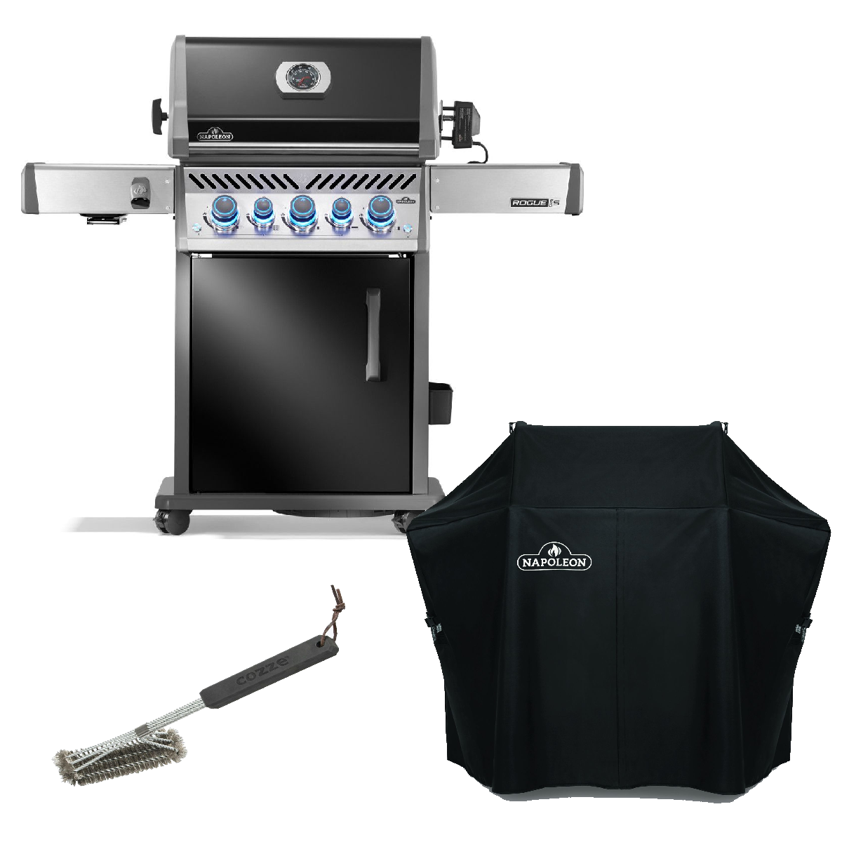 Napoleon Rogue Pro-S 425 inkl. Drehspieß Black- Modell 2025 inkl. Abdeckhaube & Bürste