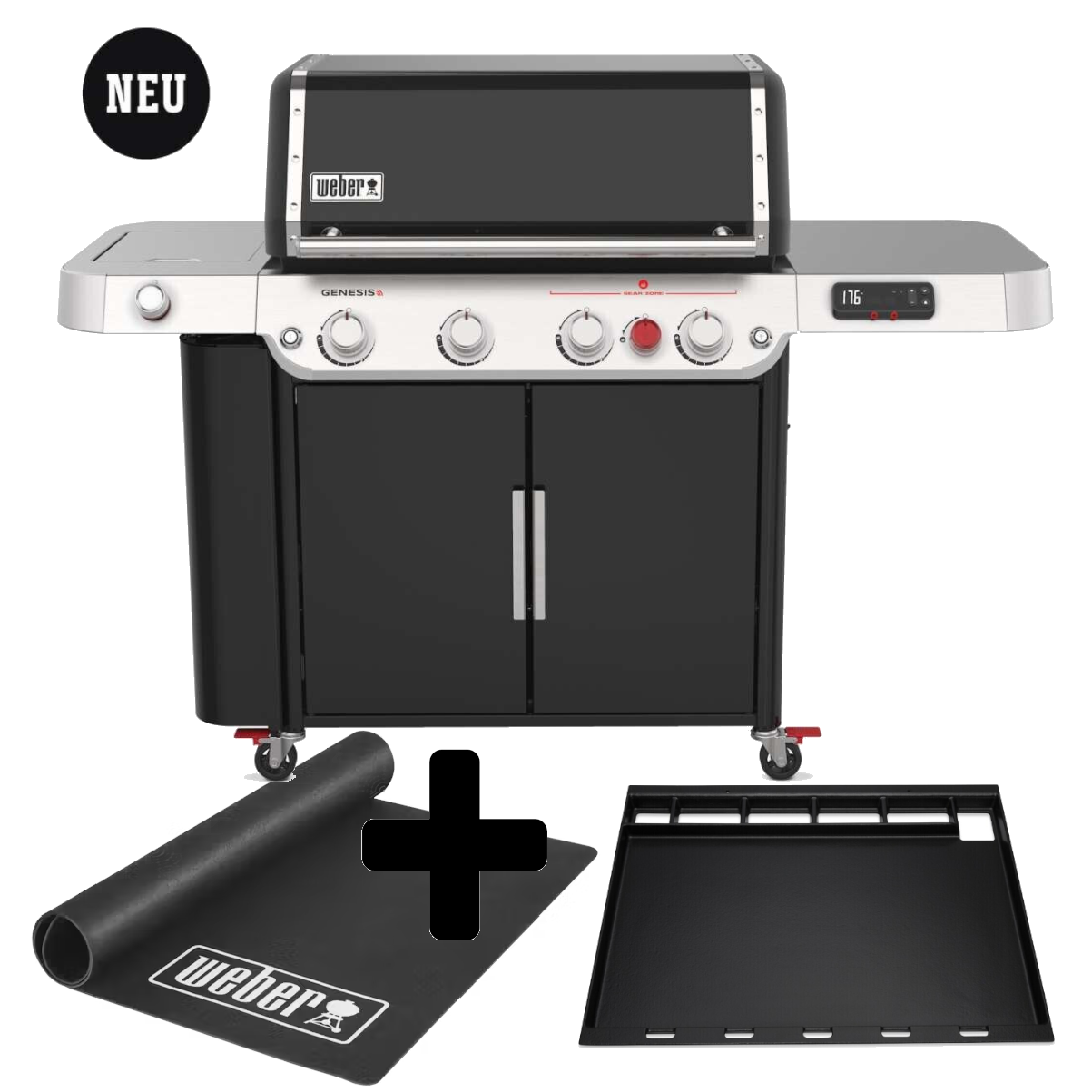 Genesis EPX-470 Smart Grill inkl. Full Size Grillplatte & Weber Bodenschutzmatte 1,8m