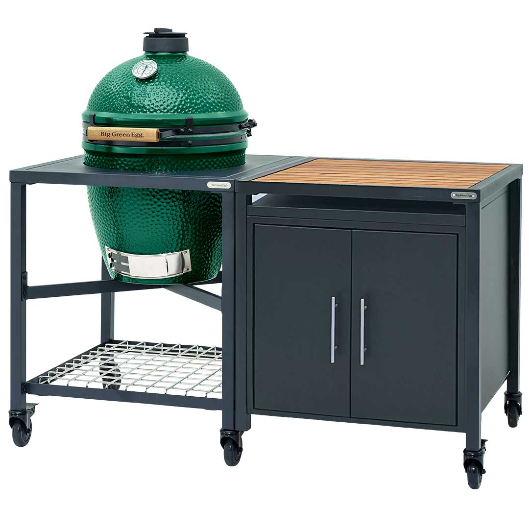 Big Green Egg Outdoorküche inkl. Large Egg mit Egg Fram Large + Egg Schrank Cabinet und Einsätze