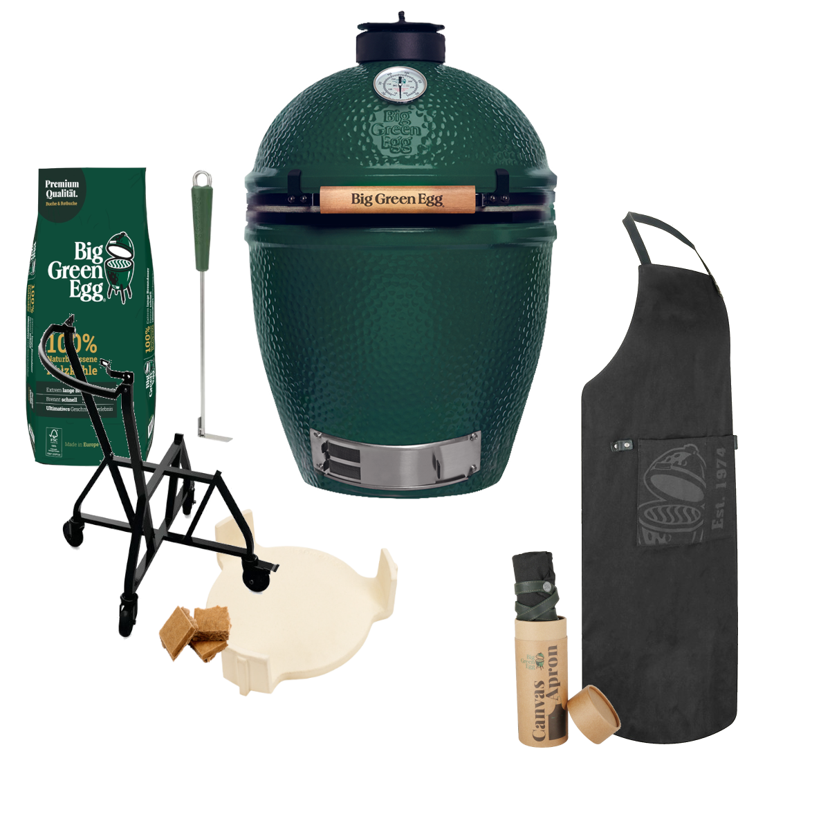 Medium Starterset inkl. Big Green Egg Canvas Lederschürze 