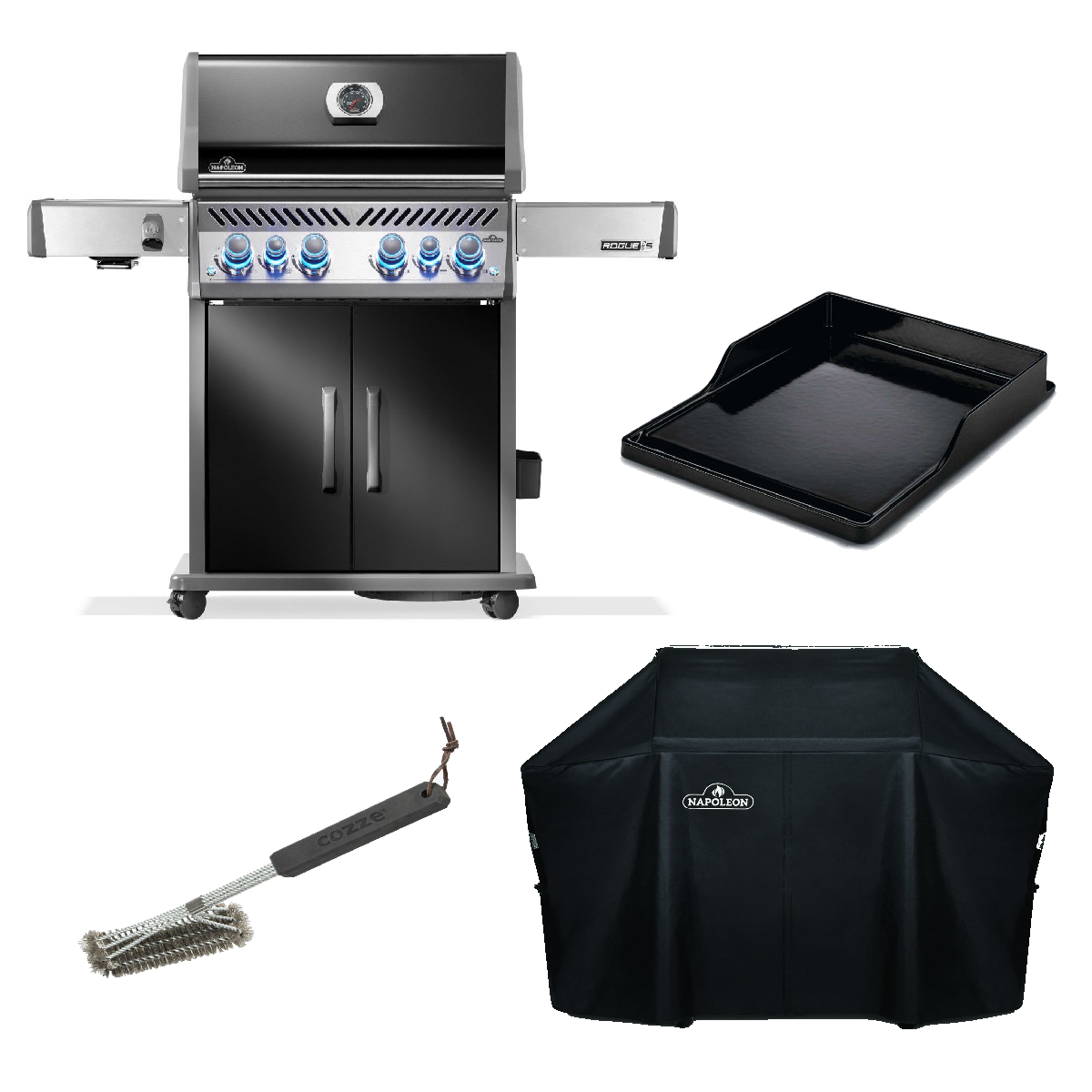 Napoleon Rogue Pro-S 525 Black Modell 2025 inkl. Abdeckhaube, Gussplancha & Reinigungsbürste