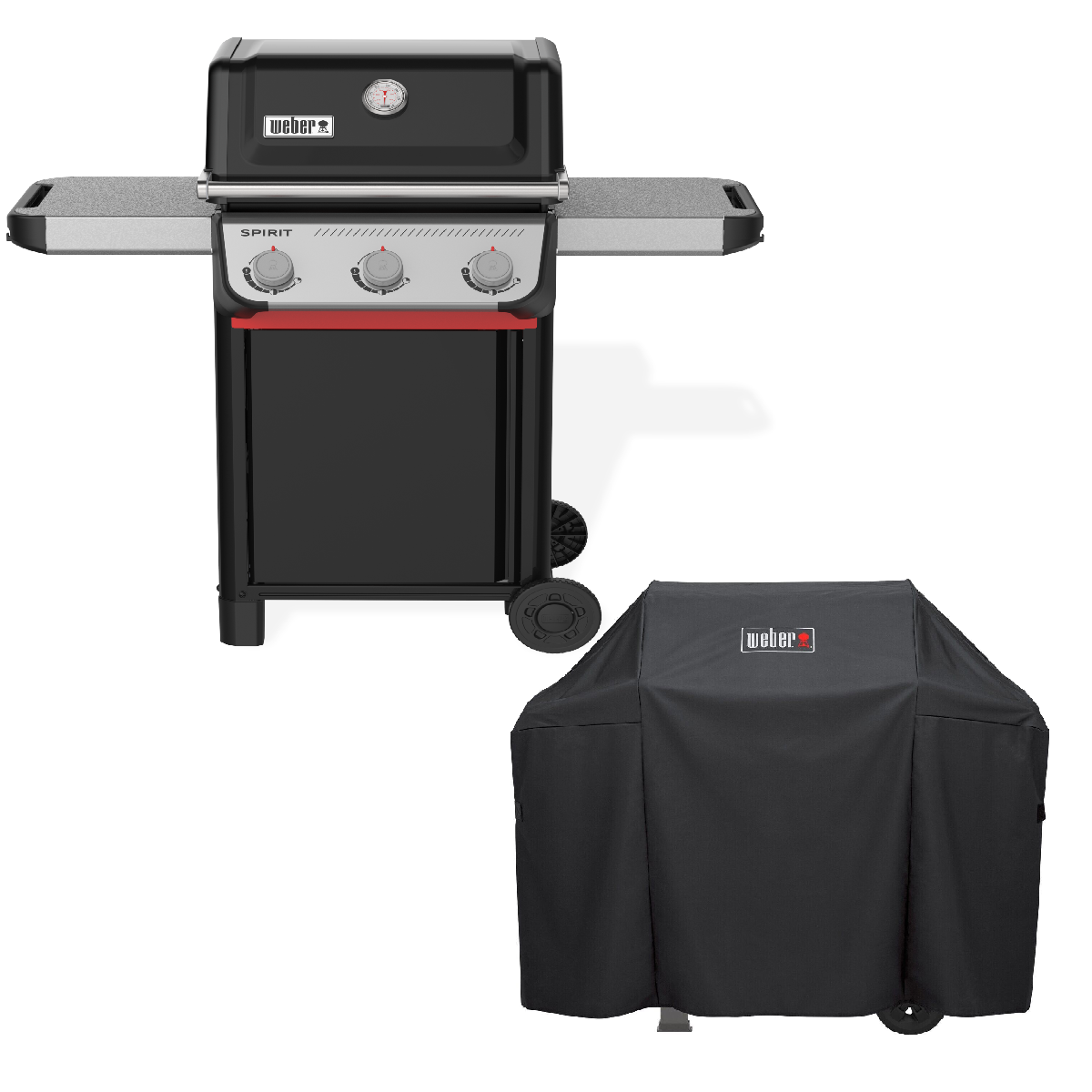 Weber Gasgrill Spirit E-310 Black Modell 2025 inkl. Abdeckhaube über Weber