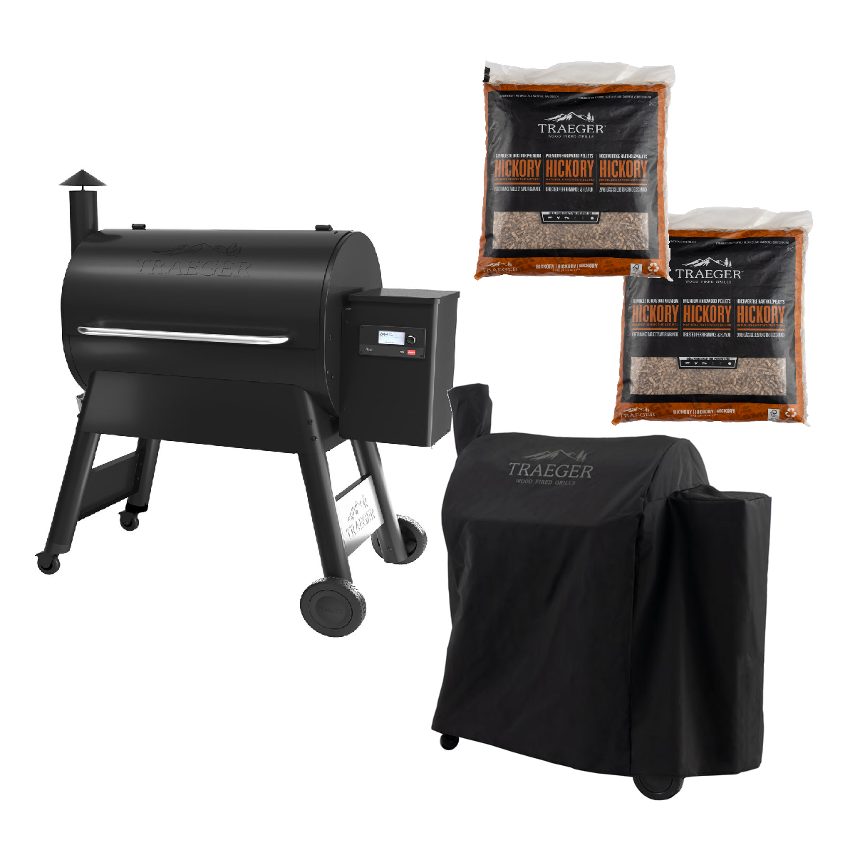 PRO D2 780 - SCHWARZ inkl. 2x Sack Pellets und Abdeckhaube
