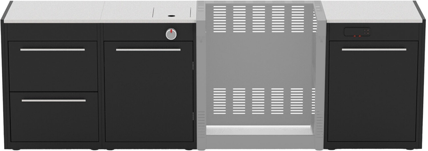 BBQK4 Built-in Kitchen 331, 2 Laden Modul, Seitenkocher Türmodul und Türmodul 