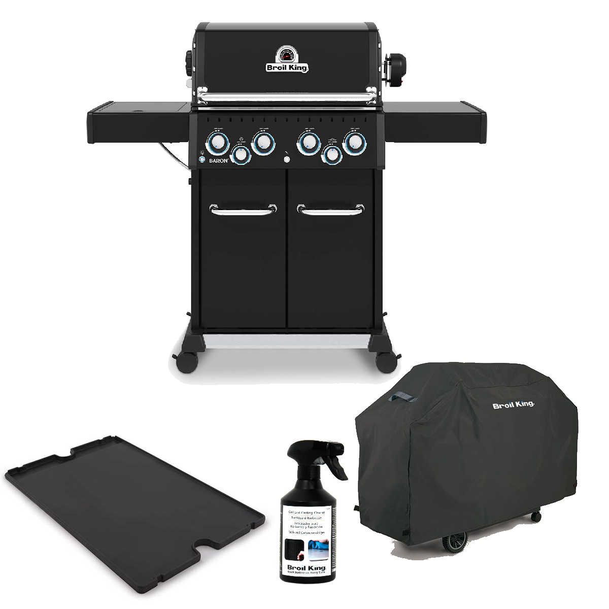 Baron™ 490 IR Shadow mit Drehspieß inkl. Broil King Gussplatte, Abdeckhaube & Reiniger