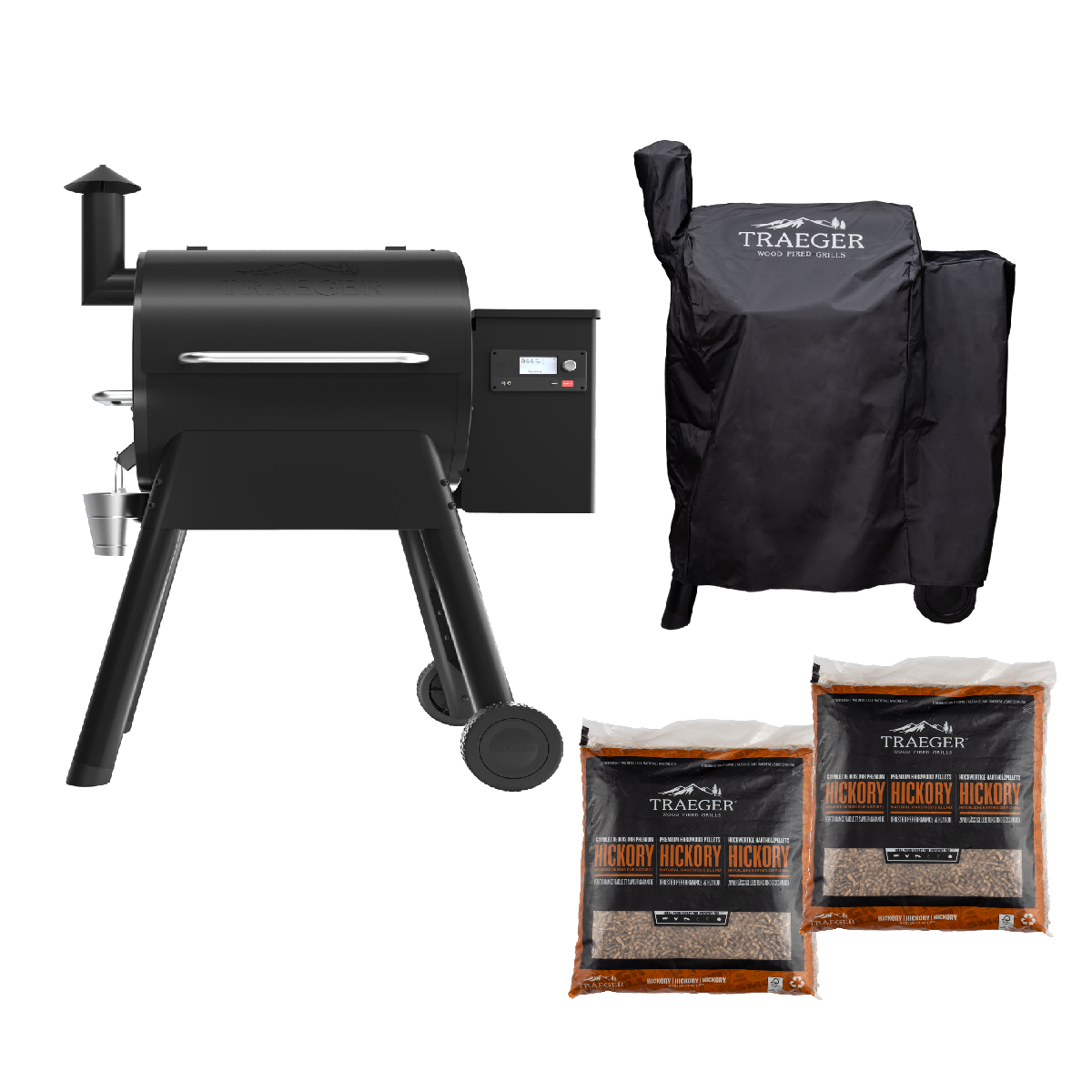 PRO D2 575 - SCHWARZ inkl. Abdeckhaube und 2 Sack Pellets