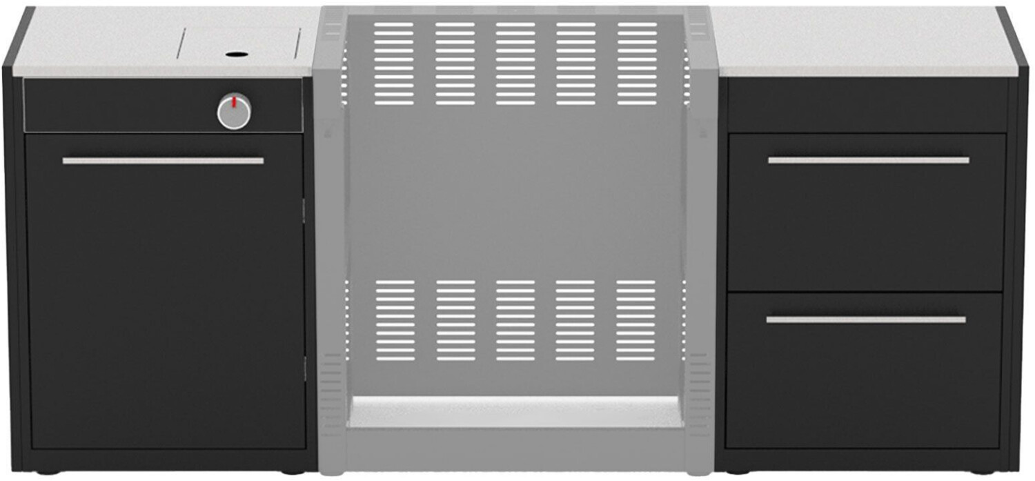 BBQK3 Built-in Kitchen 231, Seitenkocher Türmodul und 2 Laden Modul für Genesis Modelle 3 & 4 Brenner